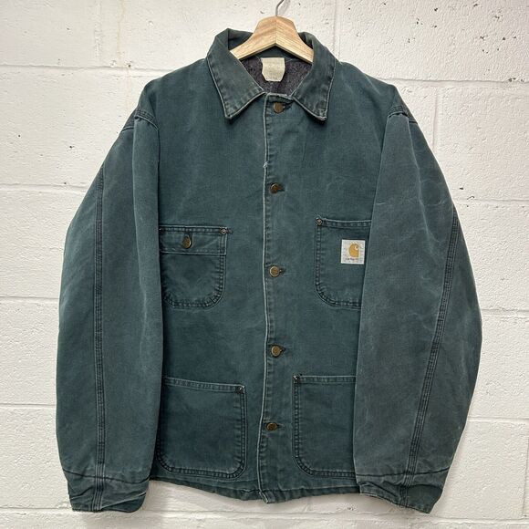 Vintage Carhartt Blanket-Lined Chore Coat “Hunter Green” CB143 - Picture 1 of 8